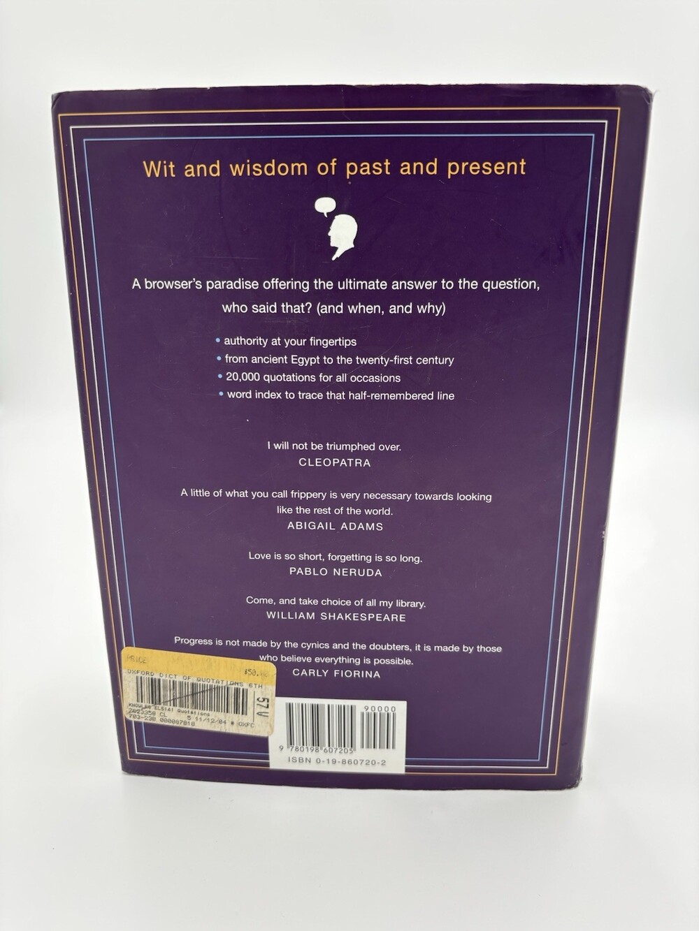 Oxford Dictionary of‎ Quotations by Elizabeth Knowles (2004, Hardcover) - Picture 3 of 5